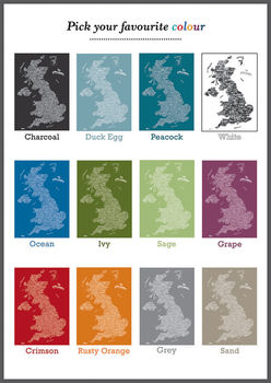 UK Places Typographic Map Print, 2 of 11