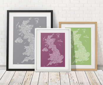 UK Places Typographic Map Print, 9 of 11