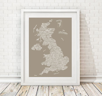 UK Places Typographic Map Print, 11 of 11