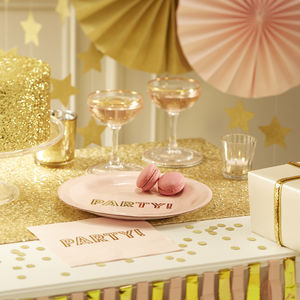 Pastel Pink And Metallic Gold Tassel Garland Decoration - children's room