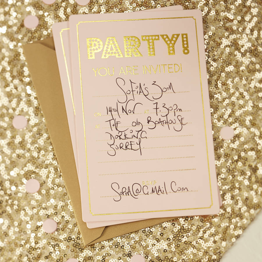 Gold Party Invitations 2