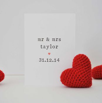 Personalised Mr And Mrs Wedding Or Anniversary Card, 4 of 4