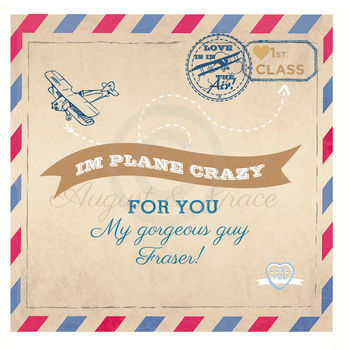 Valentines Card For Men 'Plane Crazy!', 3 of 4