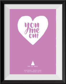 Personalised 'You, Me, Oui' Wedding Day Print, 2 of 7