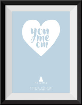 Personalised 'You, Me, Oui' Wedding Day Print, 6 of 7