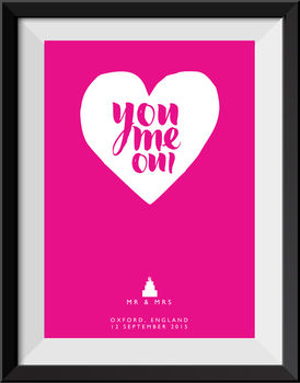 Personalised 'You, Me, Oui' Wedding Day Print, 7 of 7