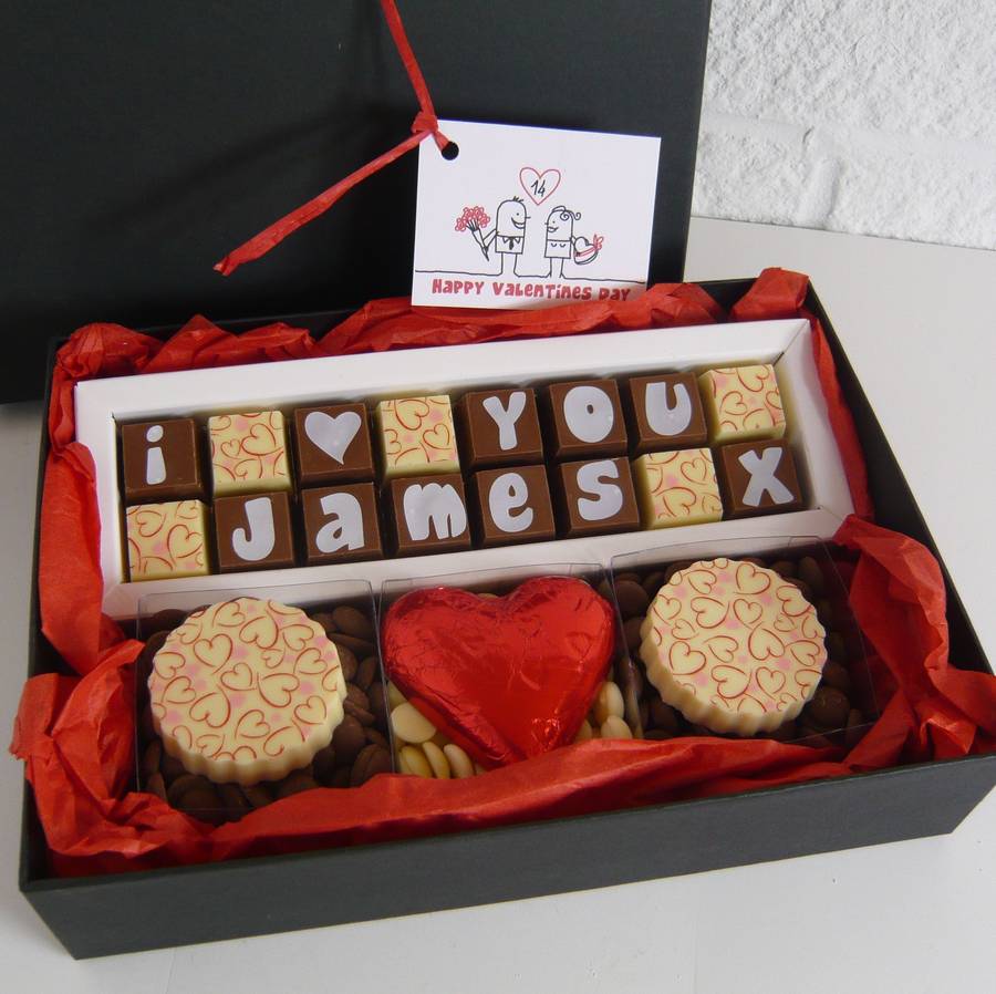 Personalised Gift Box Of 'i Love You' Chocolates By ...