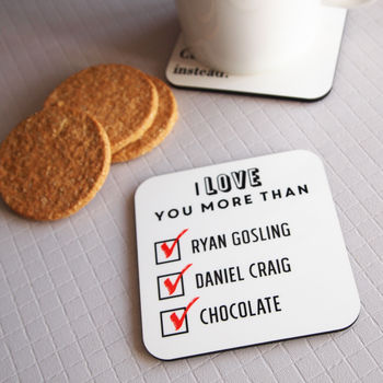 Personalised 'I Love You More Than' Coaster, 5 of 7