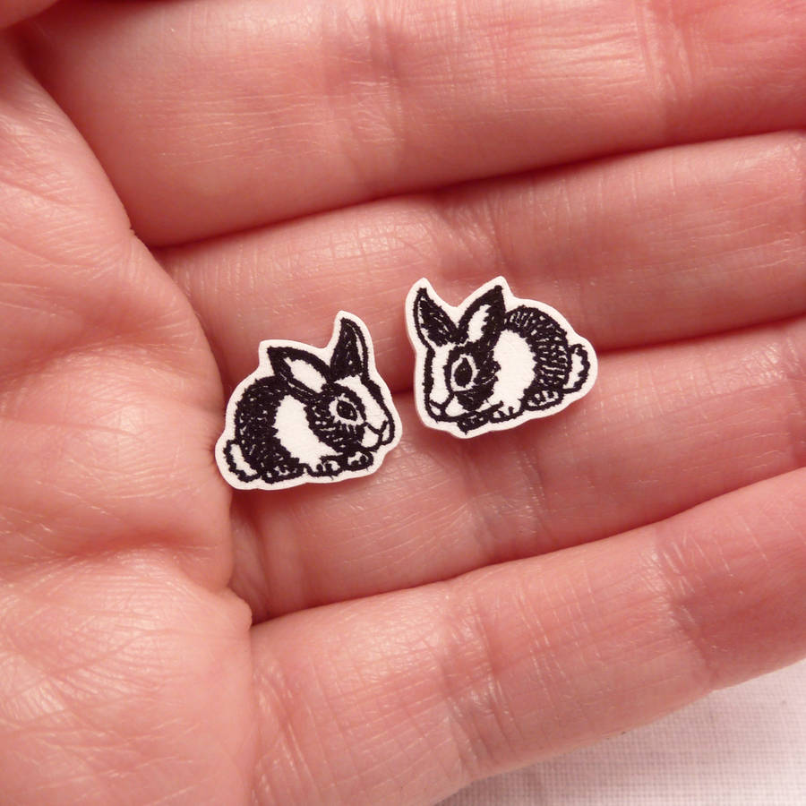 Bunny Rabbit Stud Earrings By Lottie & Gil