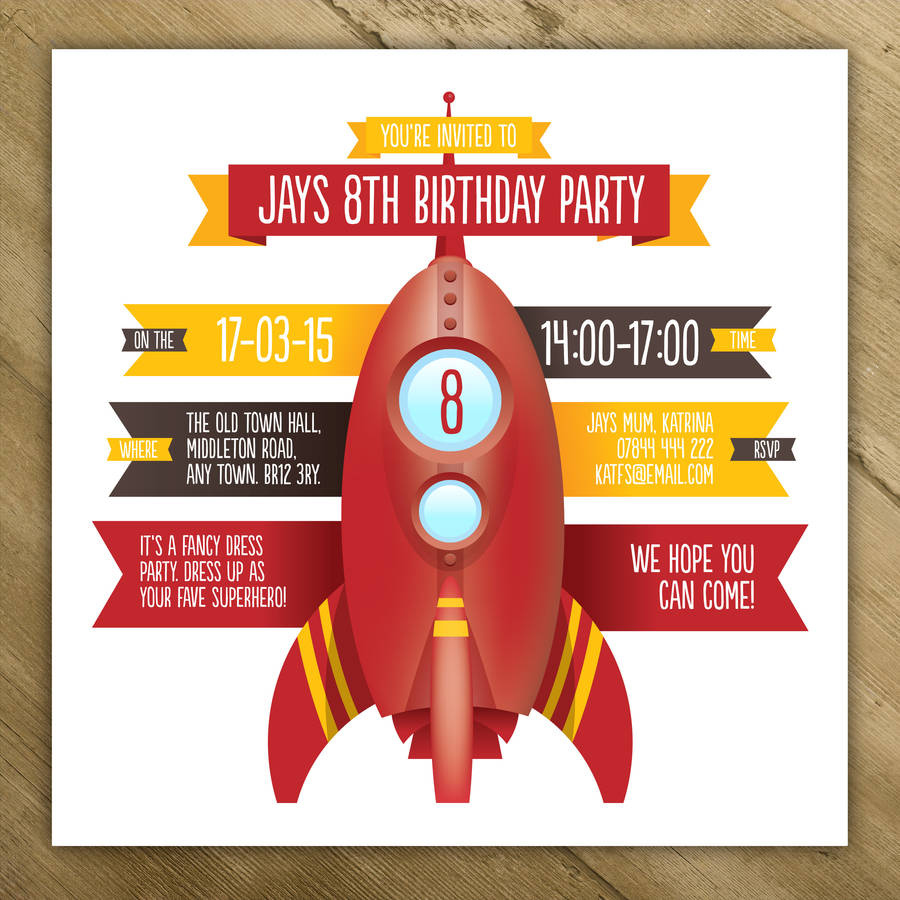 Personalised Childrens Party Invites By A is for Alphabet