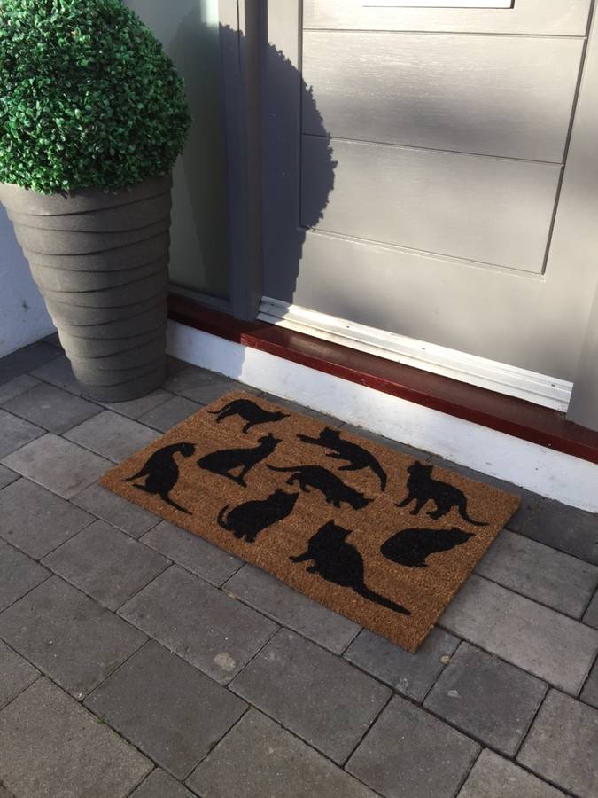 Coir Doormat / Black Cat By Garden Selections