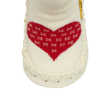 Child's Warm Heart Moccasin Slippers, 2 of 5