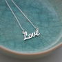 Sterling Silver Love Necklace, thumbnail 1 of 7