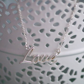 Sterling Silver Love Necklace, 3 of 7