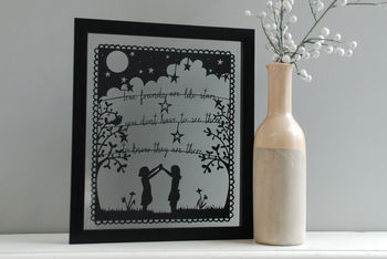 'Friends Are Like Stars' Papercut Picture, 2 of 4