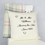 Personalised Mr And Mrs Anniversary Cushion, thumbnail 2 of 2