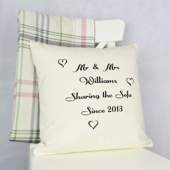 Personalised Mr And Mrs Anniversary Cushion, 2 of 2