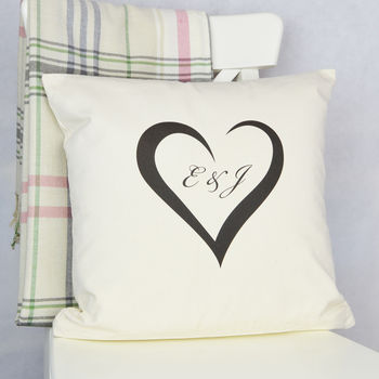 Personalised Heart Engagement, Wedding Cushion, 2 of 4