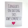 'Congrats On Dating Me' Funny Valentine's Day Card, thumbnail 2 of 6