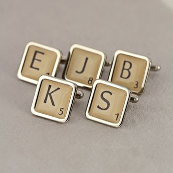 Personalised Letter Tile Cufflinks, 4 of 6
