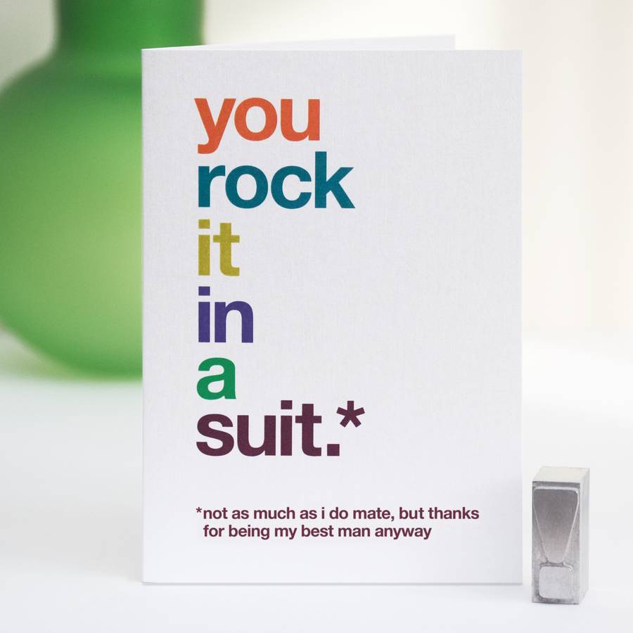 Humorous Best Man Thank You Card By Wordplay Design 
