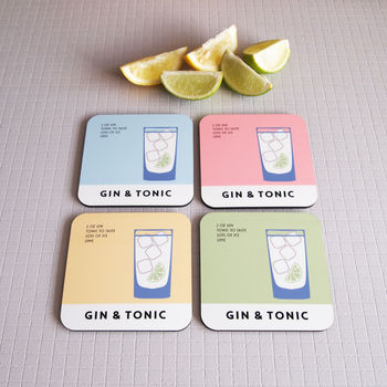 Gin And Tonic Recipe Coaster, 4 of 4
