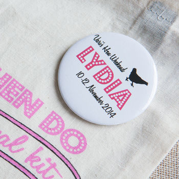 Personalised Hen Do Big Badge Or Pocket Mirror, 3 of 5