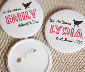 Personalised Hen Do Big Badge Or Pocket Mirror, 4 of 5
