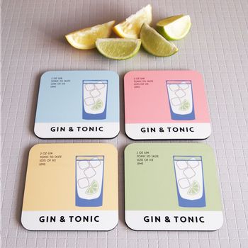 Gin And Tonic Recipe Coaster, 2 of 4