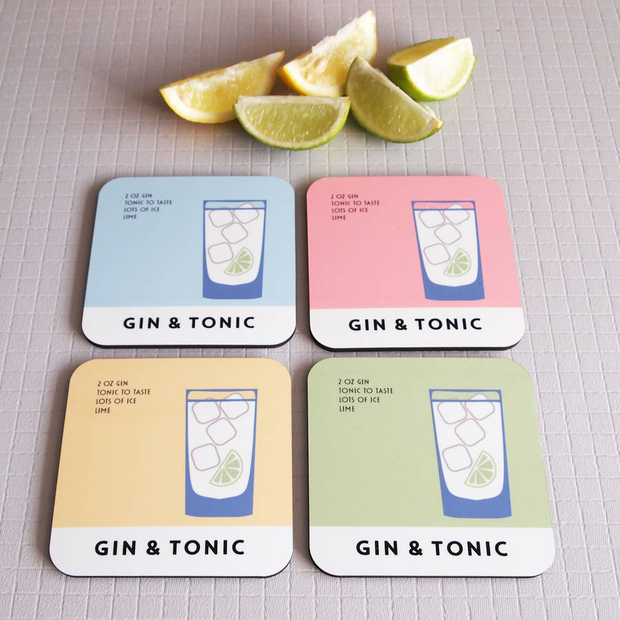 Gin And Tonic Recipe Coaster, 1 of 4
