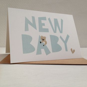 Blue Koala New Baby Card With Sticker, 2 of 6