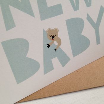 Blue Koala New Baby Card With Sticker, 5 of 6