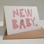 Pink Koala New Baby Card With Sticker, thumbnail 4 of 7