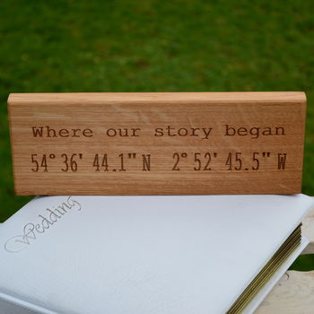 Romantic Engraved Oak Location Sign, 4 of 8