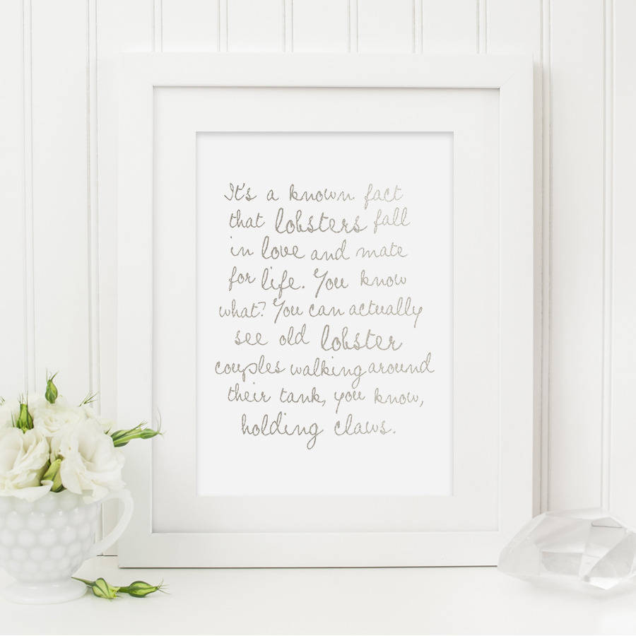 Lobster Quote Print By Sweetlove Press | notonthehighstreet.com