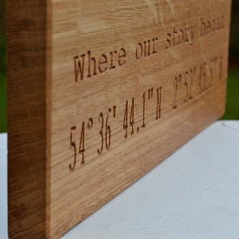 Romantic Engraved Oak Location Sign, 5 of 8