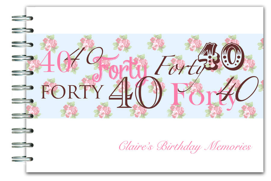personalised 40th birthday guest book by amanda hancocks