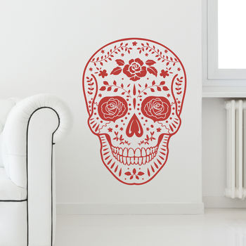 Day Of The Dead Mexican Skull Vinyl Wall Sticker, 2 of 6