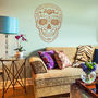 Day Of The Dead Mexican Skull Vinyl Wall Sticker, thumbnail 4 of 6