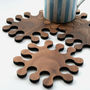 A Set Of Walnut Jigsaw Coasters, thumbnail 1 of 5