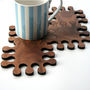 A Set Of Walnut Jigsaw Coasters, thumbnail 3 of 5