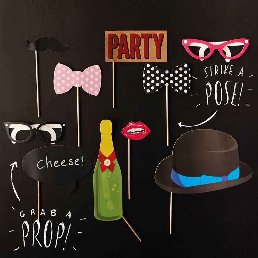 photo booth props birthday party by ginger ray | notonthehighstreet.com