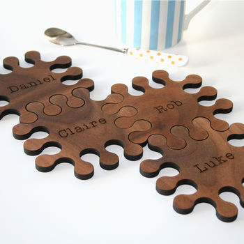 Personalised Walnut Jigsaw Coasters, 6 of 11