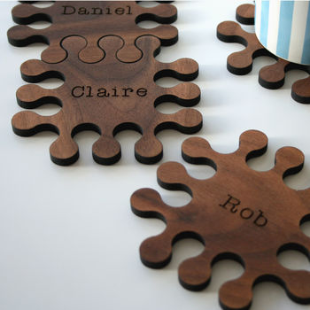 Personalised Walnut Jigsaw Coasters, 8 of 11