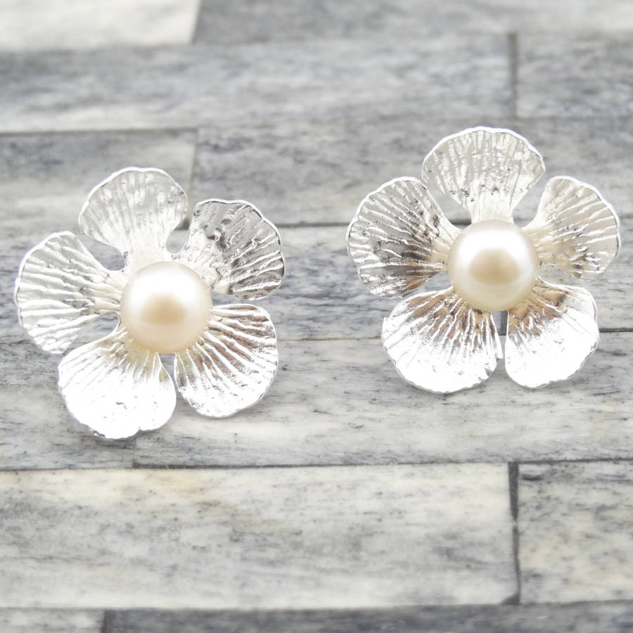 flower pearl earrings by wue | notonthehighstreet.com