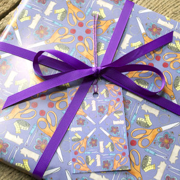 Purple Sewing Wrapping Paper, 3 of 4