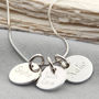 Personalised Loved Ones Sterling Silver Disc Necklace, thumbnail 1 of 6