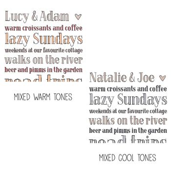 Couple's Favourite Things Personalised Print, 2 of 3