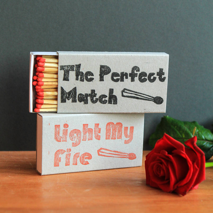 Novelty Valentines Gift Printed Match Box By Berylune