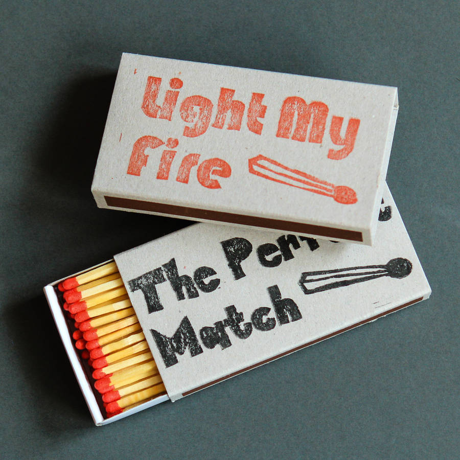 Novelty Valentines Gift Printed Match Box By Berylune